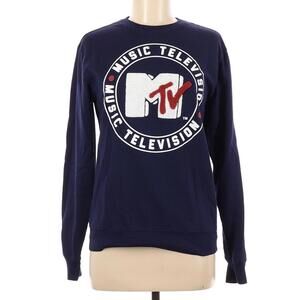 MTV Logo Navy Blue Sweatshirt Size M